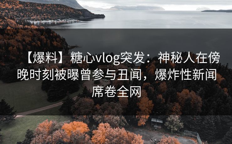 【爆料】糖心vlog突发：神秘人在傍晚时刻被曝曾参与丑闻，爆炸性新闻席卷全网