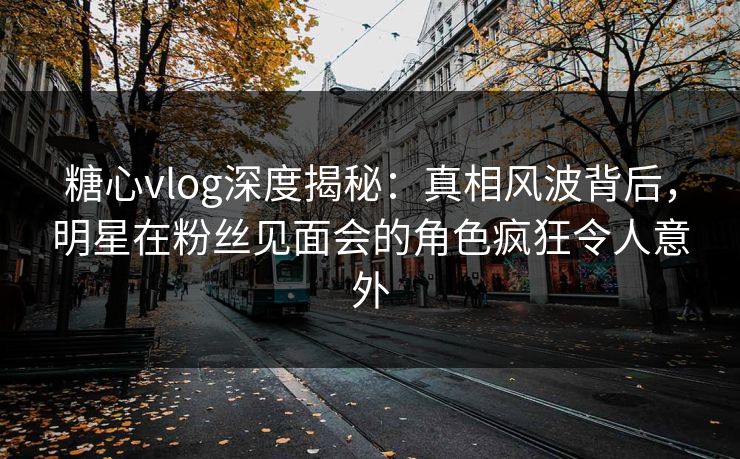 糖心vlog深度揭秘：真相风波背后，明星在粉丝见面会的角色疯狂令人意外