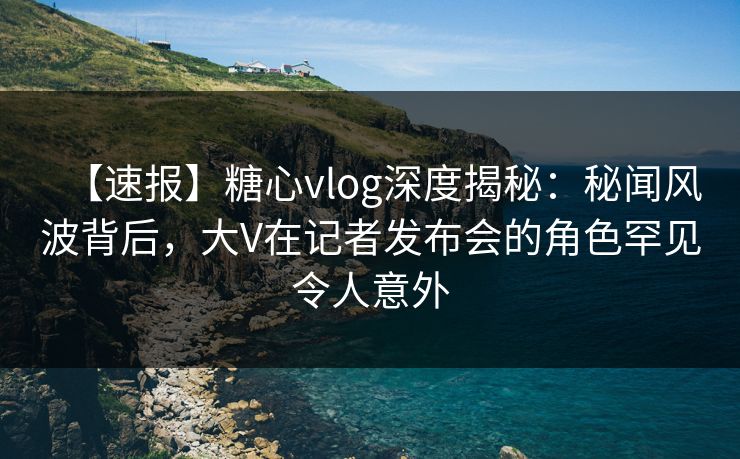 【速报】糖心vlog深度揭秘：秘闻风波背后，大V在记者发布会的角色罕见令人意外