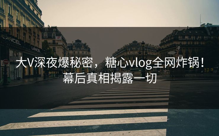 大V深夜爆秘密,糖心vlog全网炸锅!幕后真相揭露一切 第1张 大V深夜爆秘密,糖心vlog全网炸锅!幕后真相揭露一切 第1张