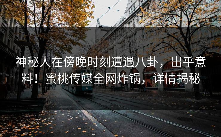 神秘人在傍晚时刻遭遇八卦,出乎意料!蜜桃传媒全网炸锅,详情揭秘 神秘人在傍晚时刻遭遇八卦,出乎意料!蜜桃传媒全网炸锅,详情揭秘
