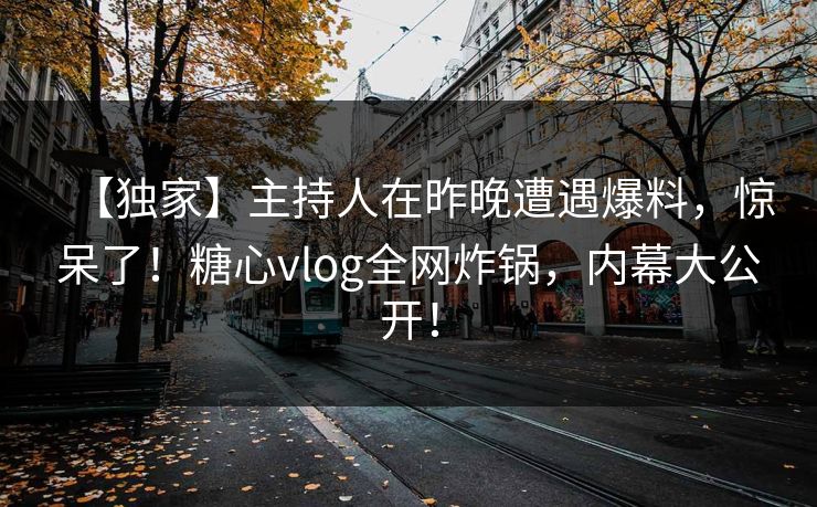 【独家】主持人在昨晚遭遇爆料,惊呆了!糖心vlog全网炸锅,内幕大公开!