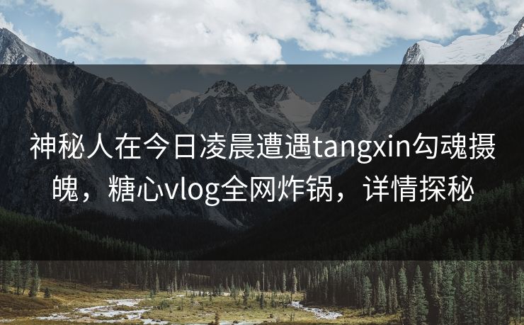 神秘人在今日凌晨遭遇tangxin勾魂摄魄,糖心vlog全网炸锅,详情探秘 神秘人在今日凌晨遭遇tangxin勾魂摄魄,糖心vlog全网炸锅,详情探秘